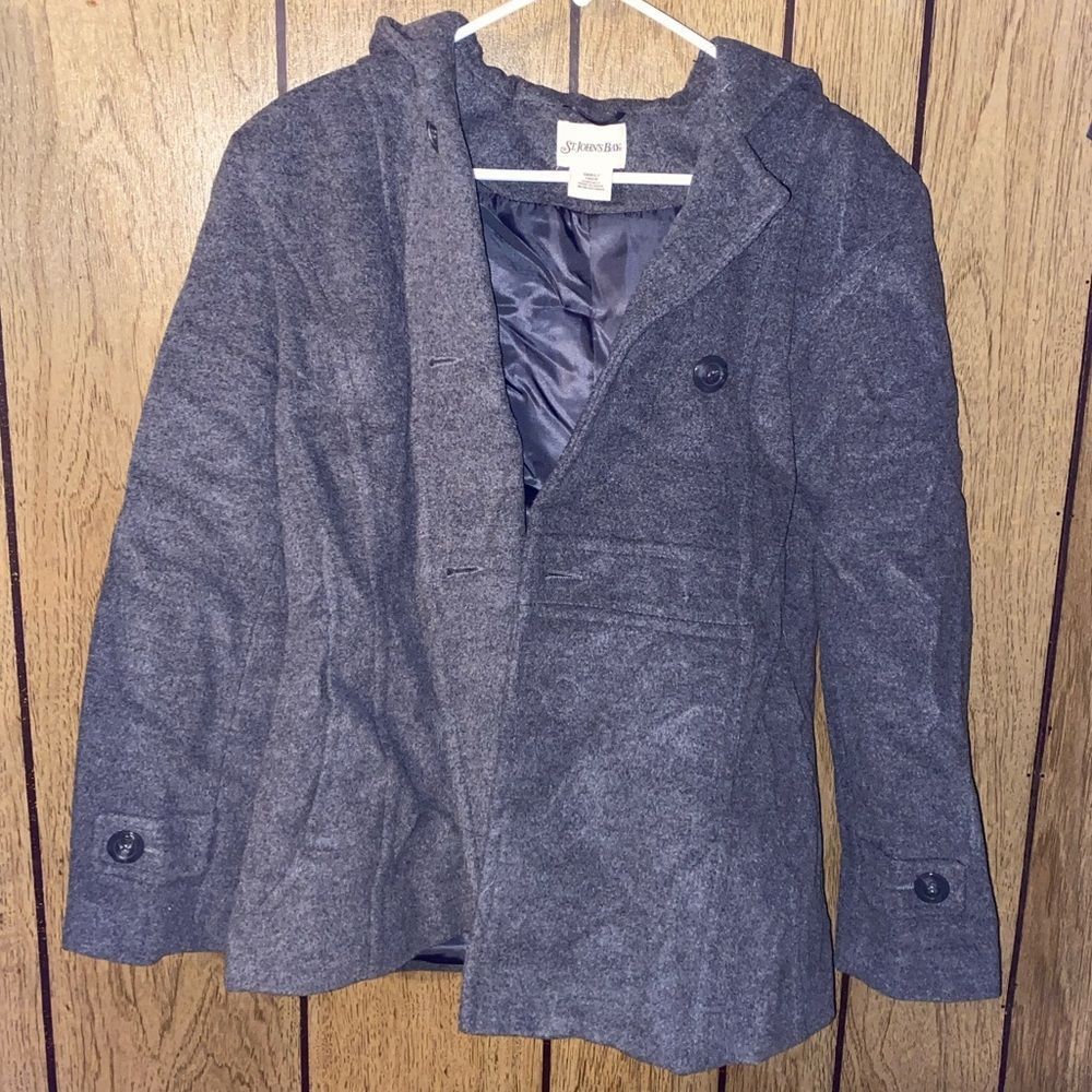 gray peacoat